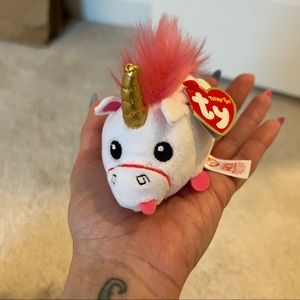 Despicable Me Teeny Ty Fluffy The Unicorn Plush, 4 inches Long